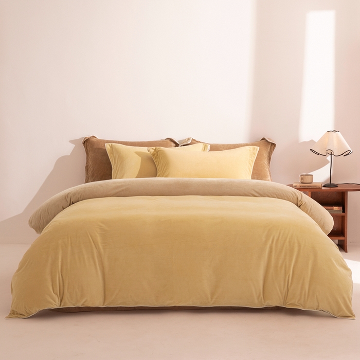 安力森/诚臻酒店用品 2025新款麻绳婴儿绒四件套秋冬加厚亲肤保暖卧室床品套件 乳酪-米咖