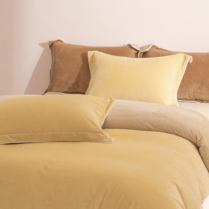 91家纺网 家纺一手货源 找家纺 安力森/诚臻酒店用品 2025新款麻绳婴儿绒四件套秋冬加厚亲肤保暖卧室床品套件 乳酪-米咖