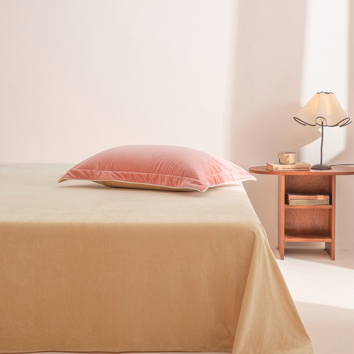 91家纺网 家纺一手货源 找家纺 安力森/诚臻酒店用品 2025新款麻绳婴儿绒四件套秋冬加厚亲肤保暖卧室床品套件 橘粉-乳酪