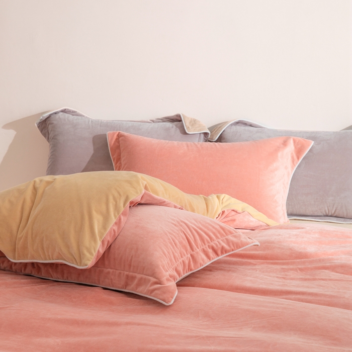 91家纺网 家纺一手货源 找家纺 安力森/诚臻酒店用品 2025新款麻绳婴儿绒四件套秋冬加厚亲肤保暖卧室床品套件 橘粉-乳酪