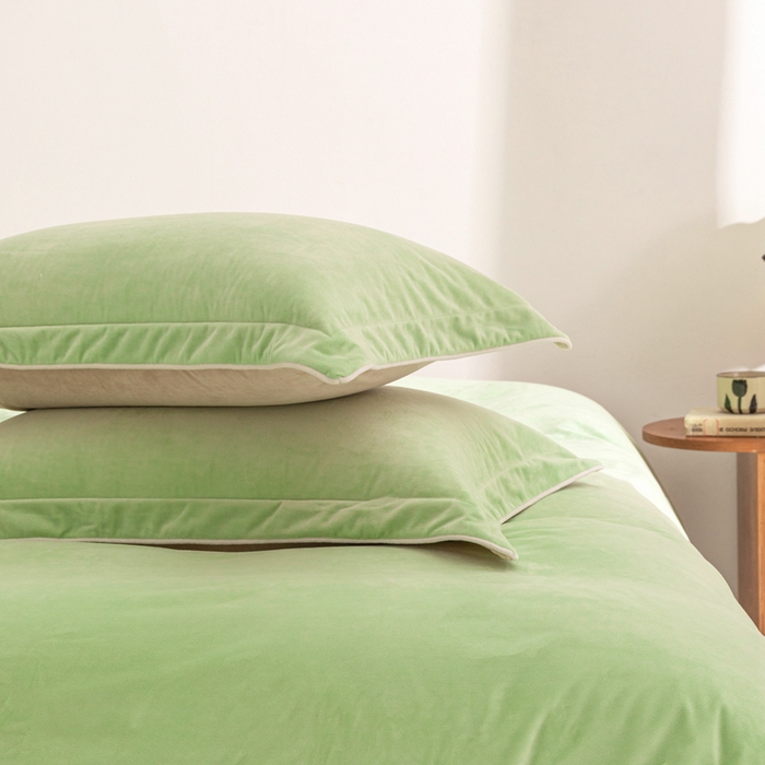 91家纺网 家纺一手货源 找家纺 安力森/诚臻酒店用品 2025新款麻绳婴儿绒四件套秋冬加厚亲肤保暖卧室床品套件 芽绿-奶咖