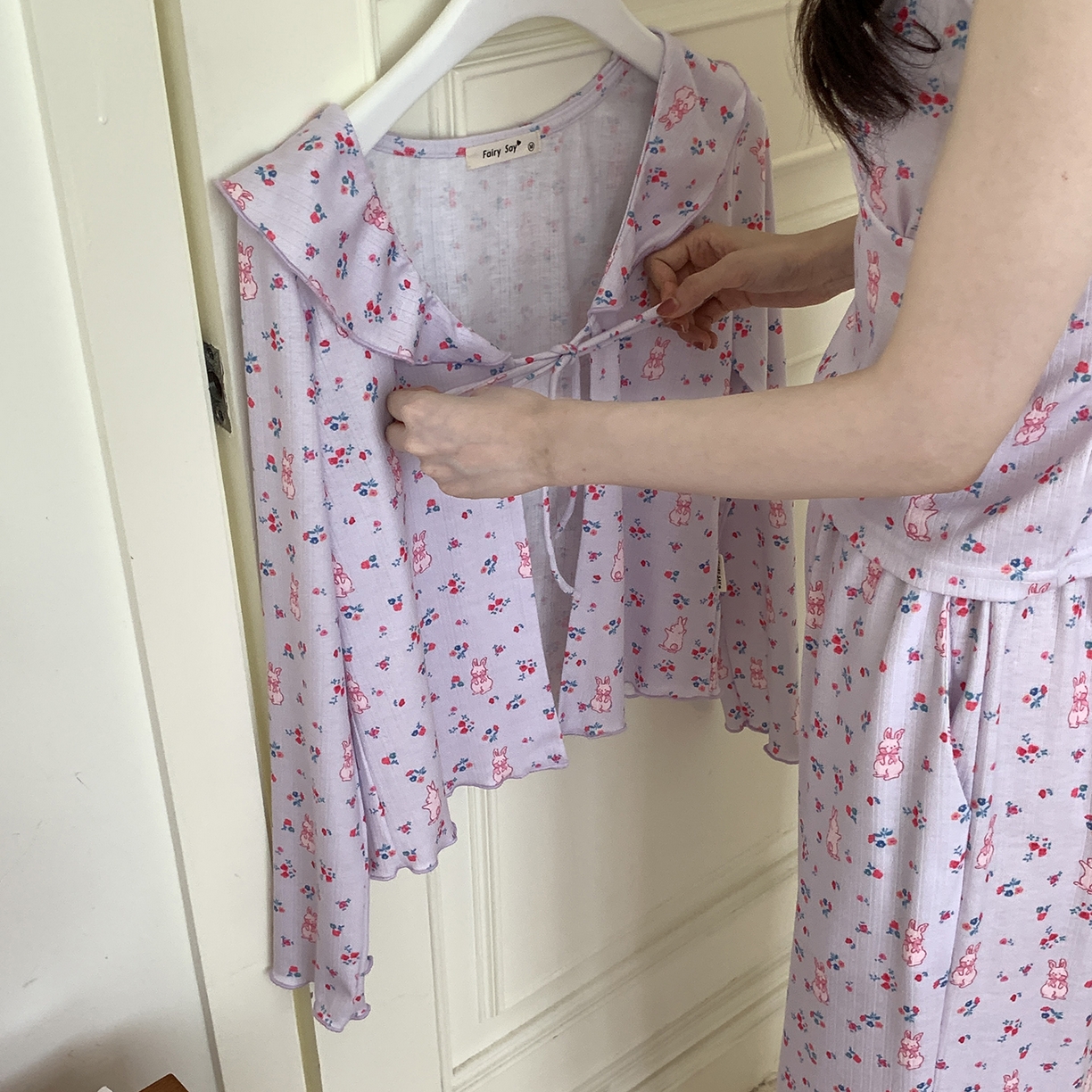 妍景家居生活馆 2025新款害羞兔兔三件套 紫色