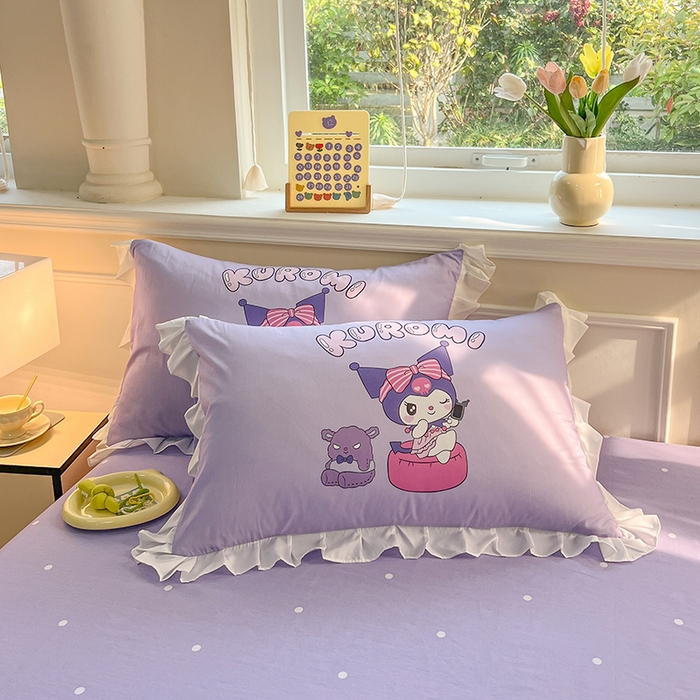 91家纺网 家纺一手货源 找家纺 玉元坊 2025新款三丽鸥全棉纯棉大版花边款床品三四件套第一批 （长期有货 不断货） 大版花边-扑克