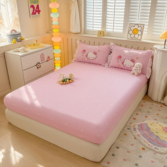 91家纺网 家纺一手货源 找家纺 （总）玉元坊 2025新款三丽鸥全棉纯棉大版花边款床品三四件套第二批 （长期有货 不断货）