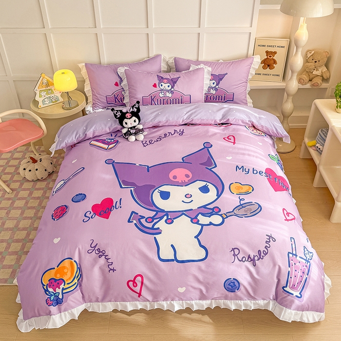 91家纺网 家纺一手货源 找家纺 （总）玉元坊 2025新款三丽鸥全棉纯棉大版花边款床品三四件套第三批（长期有货 不断货）