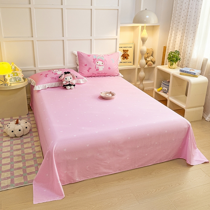 91家纺网 家纺一手货源 找家纺 玉元坊 2025新款三丽鸥全棉纯棉大版花边款床品三四件套第三批（长期有货 不断货） 大版花边-甜心美乐蒂