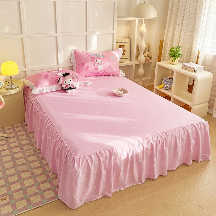 91家纺网 家纺一手货源 找家纺 玉元坊 2025新款三丽鸥全棉纯棉大版花边款床品三四件套第三批（长期有货 不断货） 大版花边-甜心美乐蒂