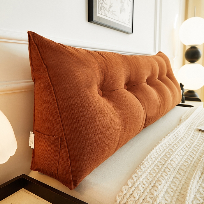 91家纺网 家纺一手货源 找家纺 艺菲阁家纺 2025新款竹节绒床头靠背 焦糖色