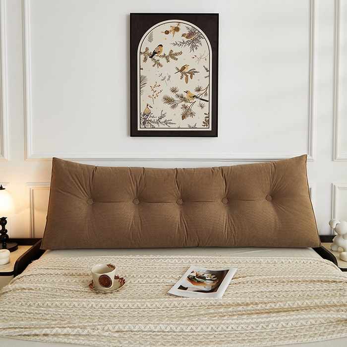 91家纺网 家纺一手货源 找家纺 艺菲阁家纺 2025新款竹节绒床头靠背 复古棕