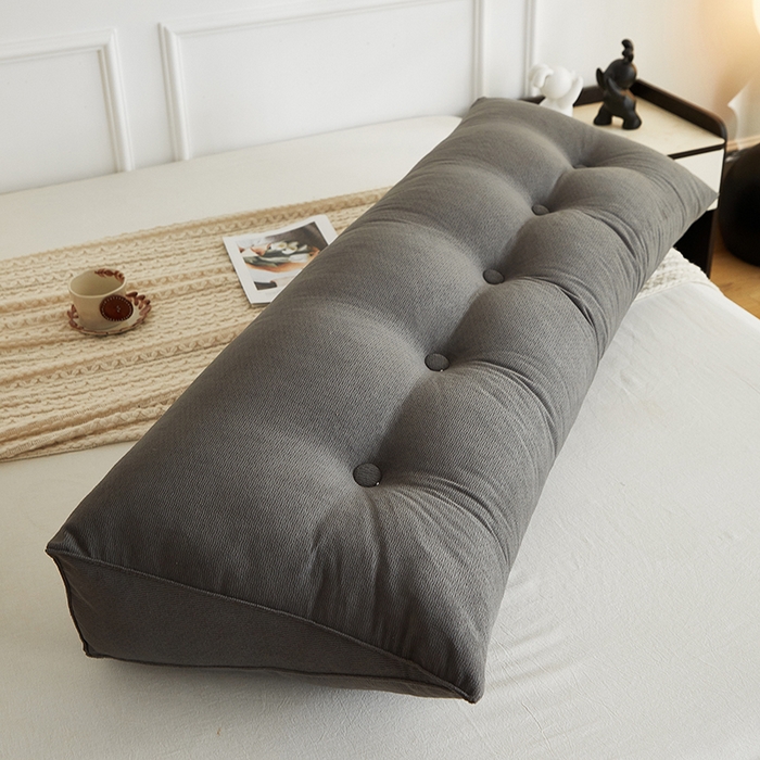 91家纺网 家纺一手货源 找家纺 艺菲阁家纺 2025新款竹节绒床头靠背 狼烟灰