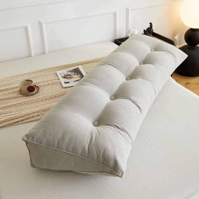 91家纺网 家纺一手货源 找家纺 艺菲阁家纺 2025新款竹节绒床头靠背 月影浅灰