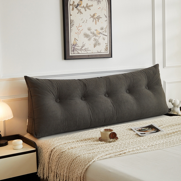 91家纺网 家纺一手货源 找家纺 艺菲阁家纺 2025新款竹节绒床头靠背 狼烟灰