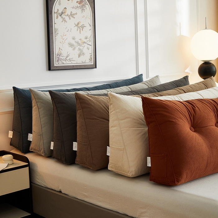 91家纺网 家纺一手货源 找家纺 艺菲阁家纺 2025新款竹节绒床头靠背 焦糖色