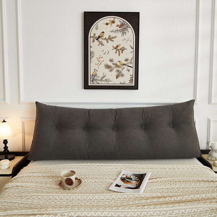 91家纺网 家纺一手货源 找家纺 艺菲阁家纺 2025新款竹节绒床头靠背 狼烟灰