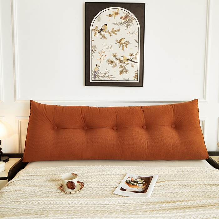 91家纺网 家纺一手货源 找家纺 艺菲阁家纺 2025新款竹节绒床头靠背 焦糖色