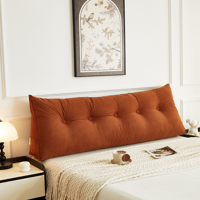 91家纺网 家纺一手货源 找家纺 艺菲阁家纺 2025新款竹节绒床头靠背 焦糖色