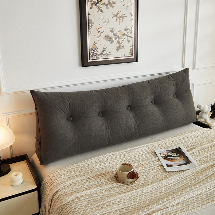 91家纺网 家纺一手货源 找家纺 艺菲阁家纺 2025新款竹节绒床头靠背 狼烟灰