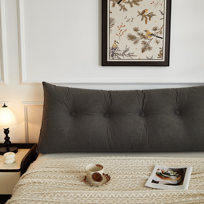 91家纺网 家纺一手货源 找家纺 艺菲阁家纺 2025新款竹节绒床头靠背 狼烟灰