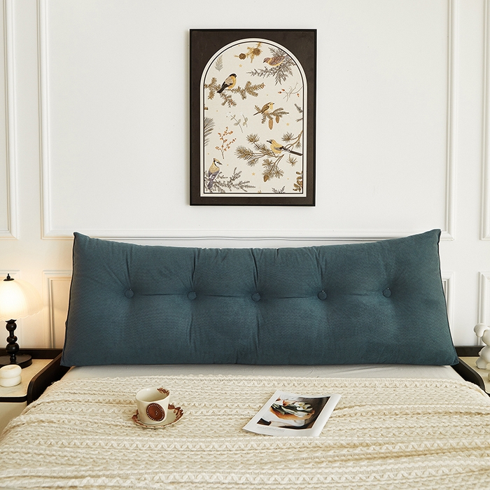 91家纺网 家纺一手货源 找家纺 艺菲阁家纺 2025新款竹节绒床头靠背 雾蓝