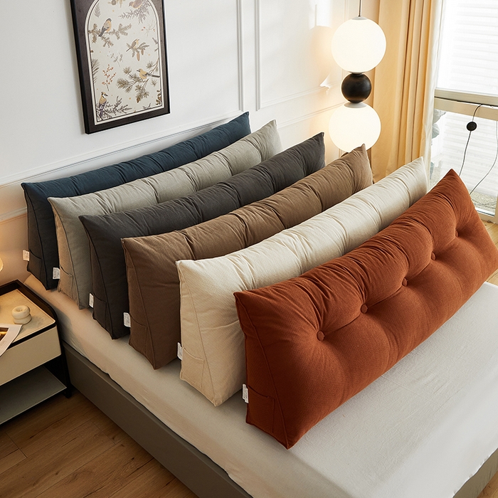 91家纺网 家纺一手货源 找家纺 艺菲阁家纺 2025新款竹节绒床头靠背 焦糖色