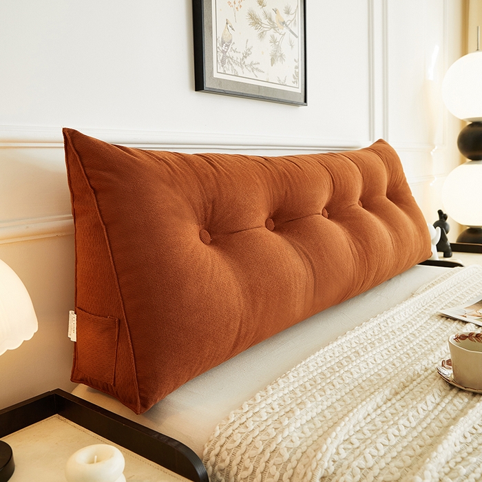 91家纺网 家纺一手货源 找家纺 艺菲阁家纺 2025新款竹节绒床头靠背 焦糖色