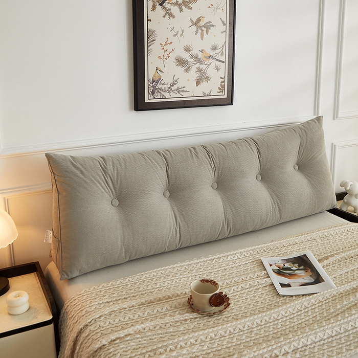 91家纺网 家纺一手货源 找家纺 艺菲阁家纺 2025新款竹节绒床头靠背 月影浅灰