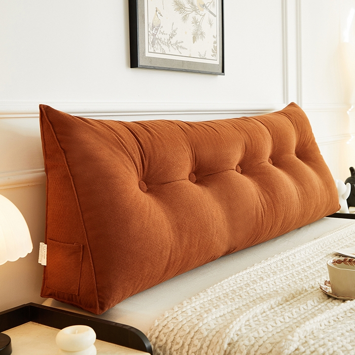 91家纺网 家纺一手货源 找家纺 艺菲阁家纺 2025新款竹节绒床头靠背 焦糖色