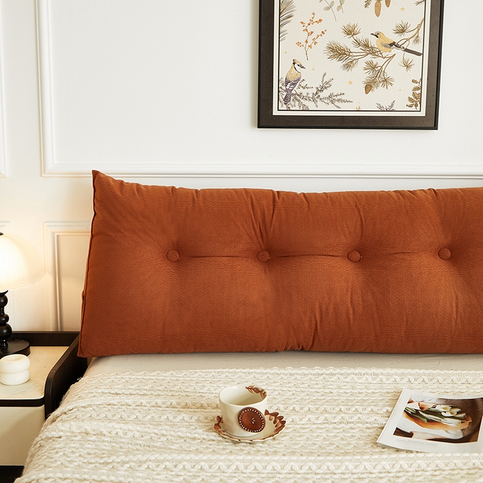 91家纺网 家纺一手货源 找家纺 艺菲阁家纺 2025新款竹节绒床头靠背 焦糖色