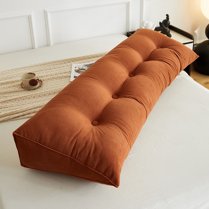 91家纺网 家纺一手货源 找家纺 艺菲阁家纺 2025新款竹节绒床头靠背 焦糖色