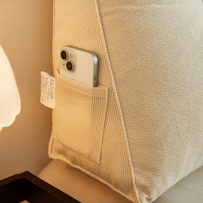 91家纺网 家纺一手货源 找家纺 艺菲阁家纺 2025新款竹节绒床头靠背 奶油白