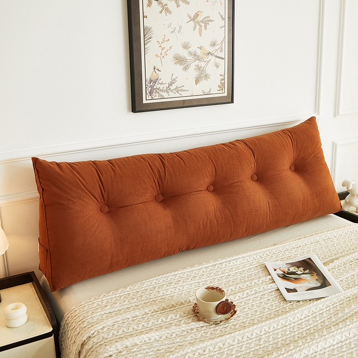 91家纺网 家纺一手货源 找家纺 艺菲阁家纺 2025新款竹节绒床头靠背 焦糖色