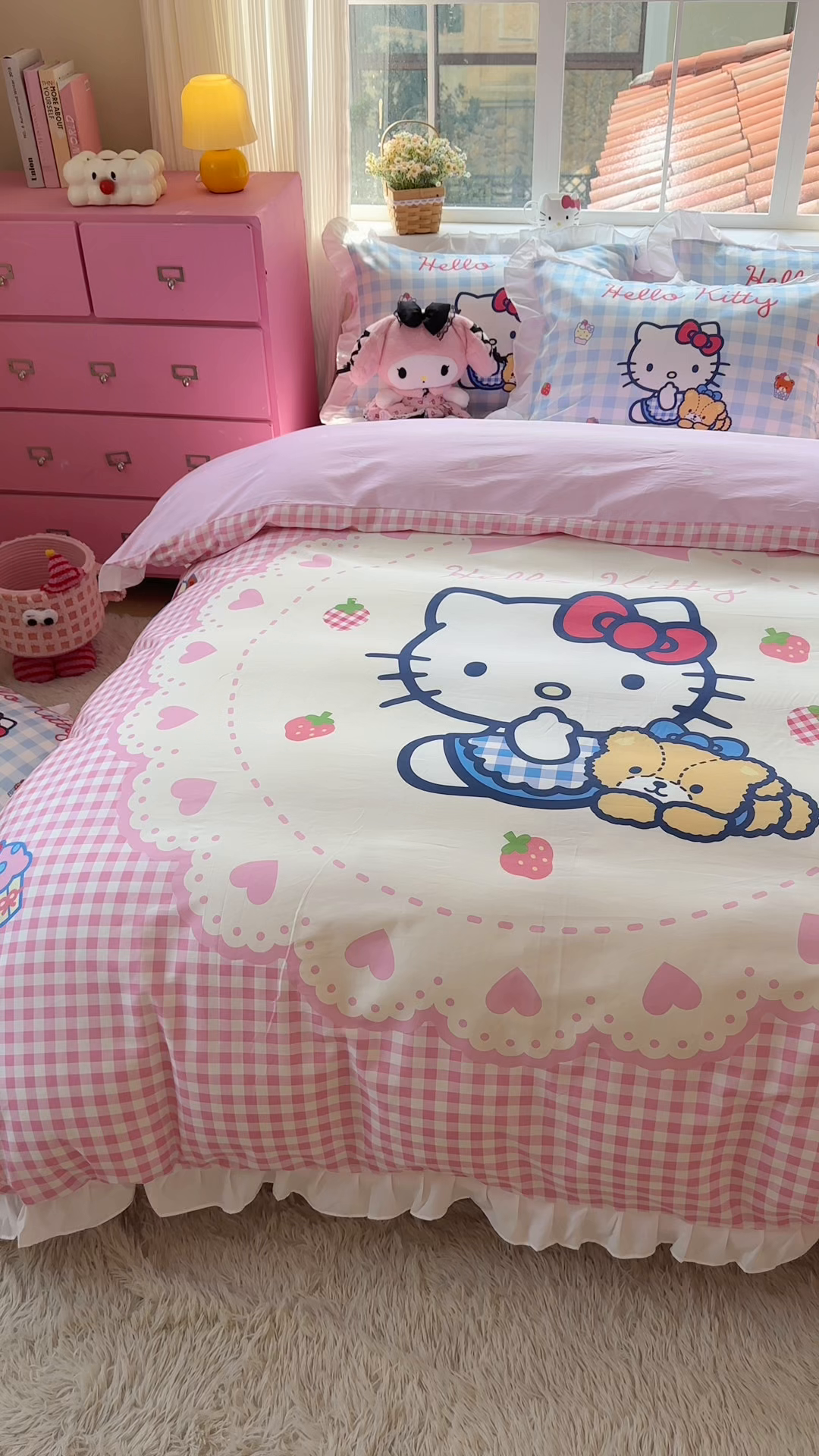 91家纺网 家纺一手货源 找家纺 （总）玉元坊 2025新款三丽鸥全棉纯棉大版花边款床品三四件套第四批 （长期有货 不断货）