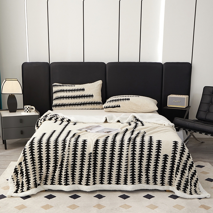 楼兰公主毛毯专供 2025新款杉影绒加厚保暖多功能毛毯盖毯绒毯 杉影毯-奶白