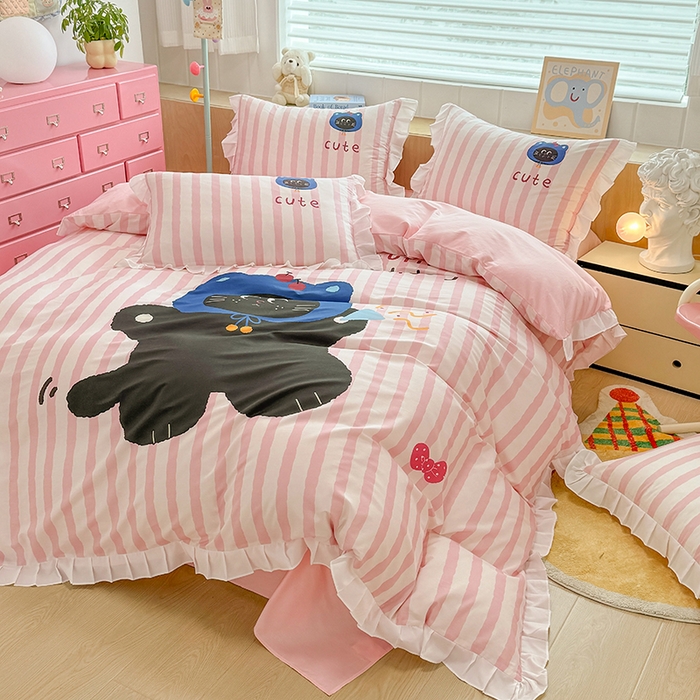 91家纺网 家纺一手货源 找家纺 （总）玉元坊 2025新款三丽鸥全棉纯棉大版花边款床品三四件套第五批 （长期有货 不断货）