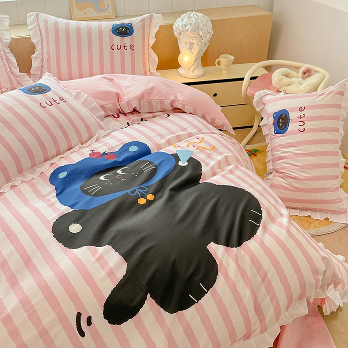 91家纺网 家纺一手货源 找家纺 （总）玉元坊 2025新款三丽鸥全棉纯棉大版花边款床品三四件套第五批 （长期有货 不断货）