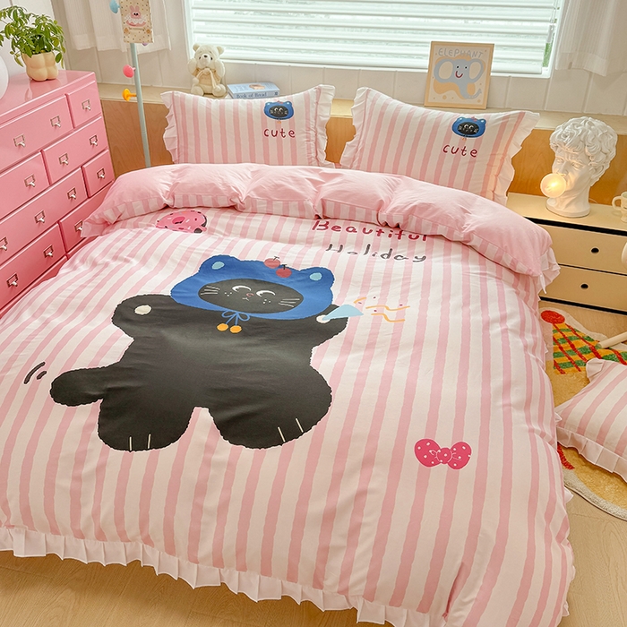 91家纺网 家纺一手货源 找家纺 （总）玉元坊 2025新款三丽鸥全棉纯棉大版花边款床品三四件套第五批 （长期有货 不断货）