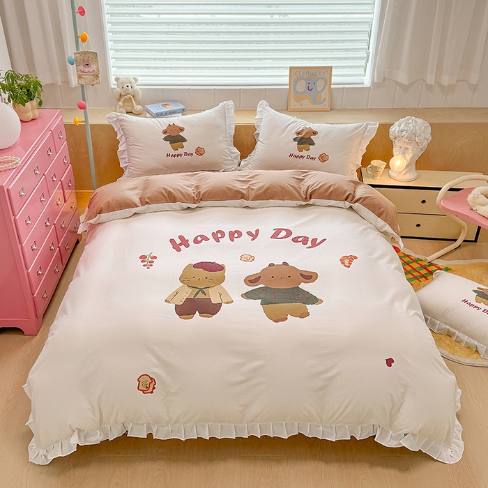 91家纺网 家纺一手货源 找家纺 （总）玉元坊 2025新款三丽鸥全棉纯棉大版花边款床品三四件套第五批 （长期有货 不断货）