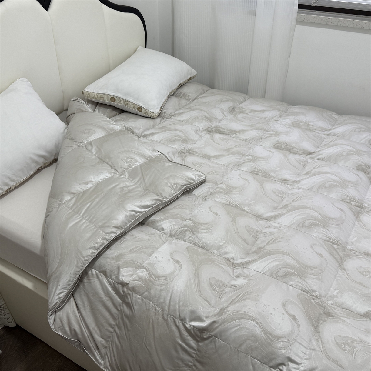 91家纺网 家纺一手货源 找家纺 （总）静若居 2025新款高端提花羽绒被鸭绒被贡缎提花单层羽绒被壳