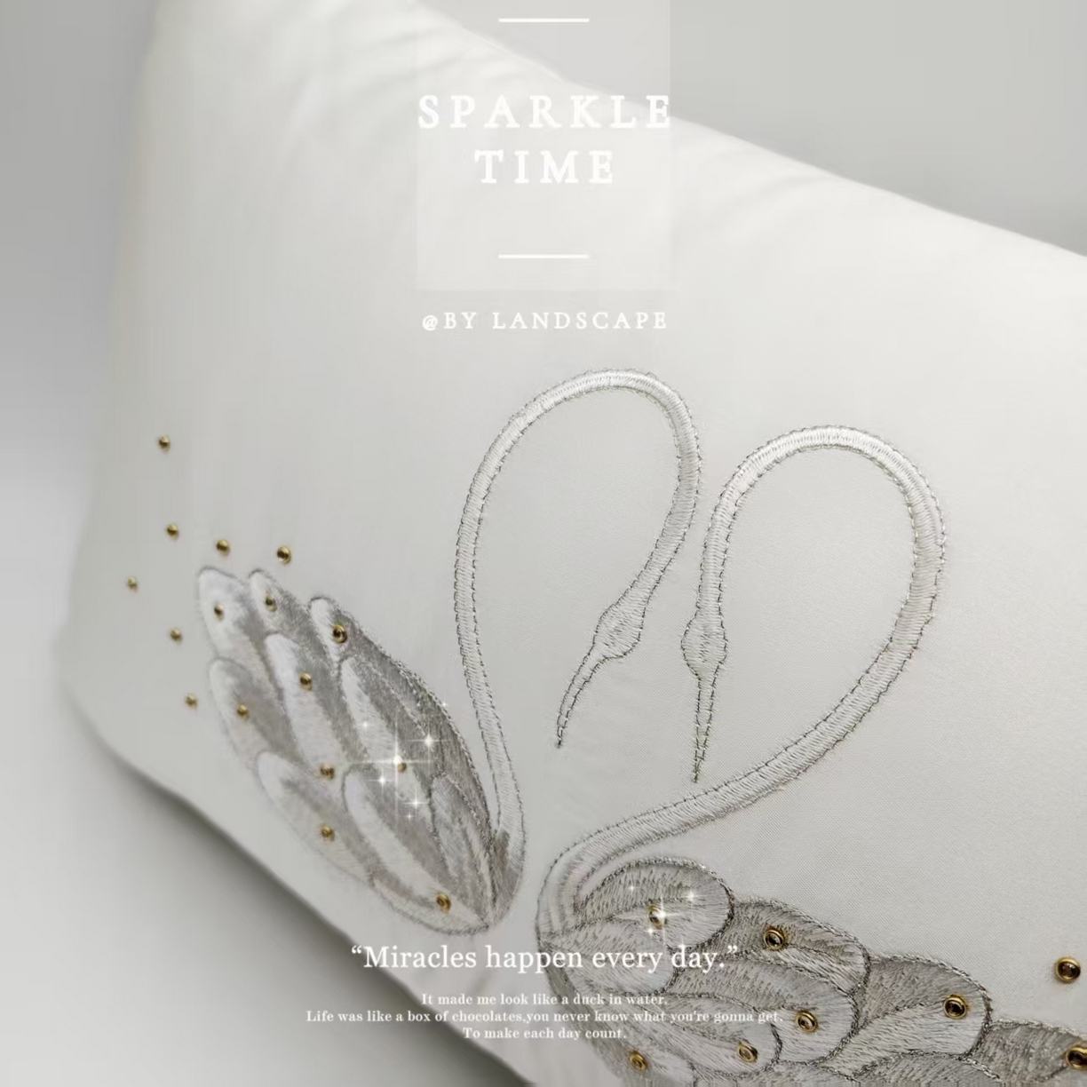 91家纺网 家纺一手货源 找家纺 澜屿 新款天鹅钻小抱枕装饰枕腰枕抱枕枕芯 天鹅钻白