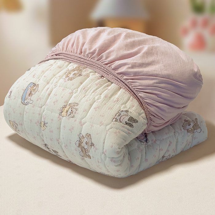 91家纺网 家纺一手货源 找家纺 丝芙妮家居（原乐视家纺） 2025新款A类亲肤云朵棉夹棉保暖床笠 可爱萌宠