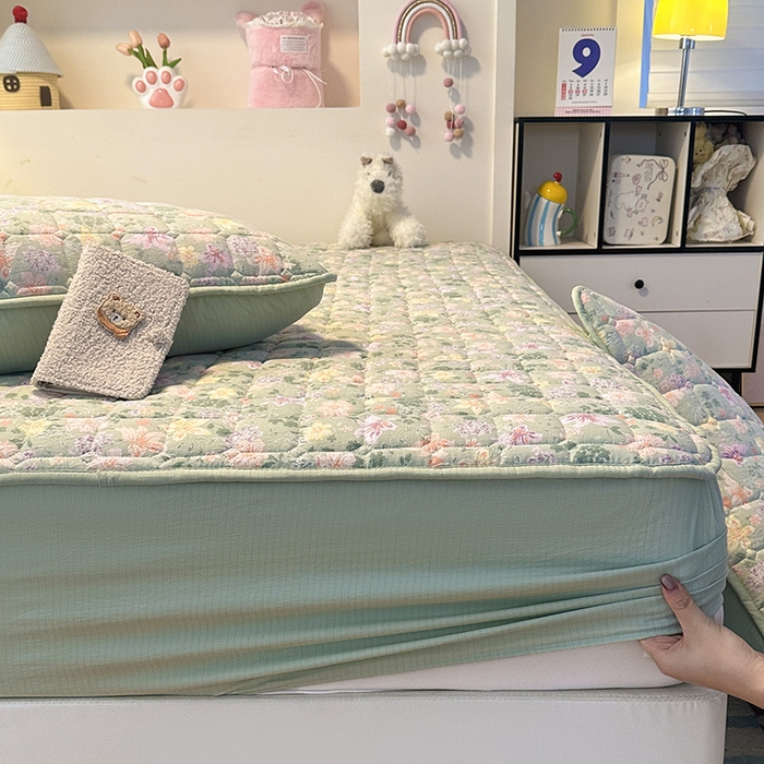 91家纺网 家纺一手货源 找家纺 丝芙妮家居（原乐视家纺） 2025新款A类亲肤云朵棉夹棉保暖床笠 午后时光