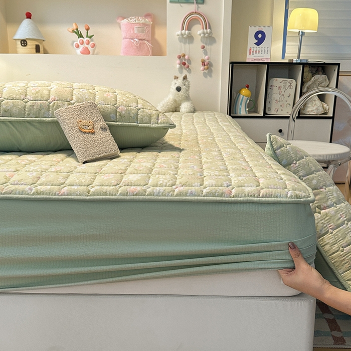 91家纺网 家纺一手货源 找家纺 丝芙妮家居（原乐视家纺） 2025新款A类亲肤云朵棉夹棉保暖床笠 南岛乐园