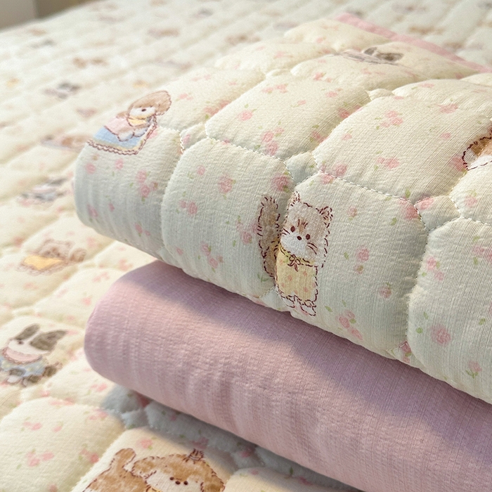 91家纺网 家纺一手货源 找家纺 丝芙妮家居（原乐视家纺） 2025新款A类亲肤云朵棉夹棉保暖床笠 可爱萌宠