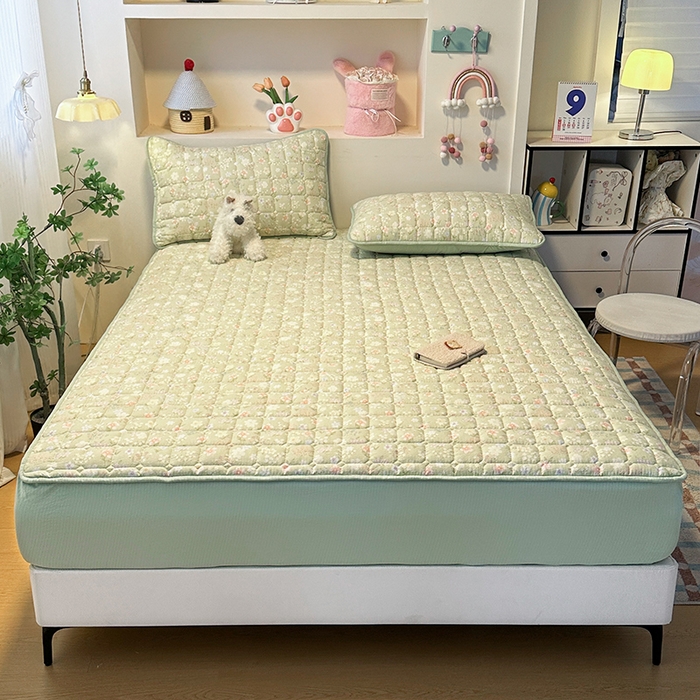 91家纺网 家纺一手货源 找家纺 丝芙妮家居（原乐视家纺） 2025新款A类亲肤云朵棉夹棉保暖床笠 南岛乐园