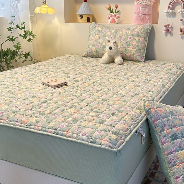 91家纺网 家纺一手货源 找家纺 丝芙妮家居（原乐视家纺） 2025新款A类亲肤云朵棉夹棉保暖床笠 午后时光