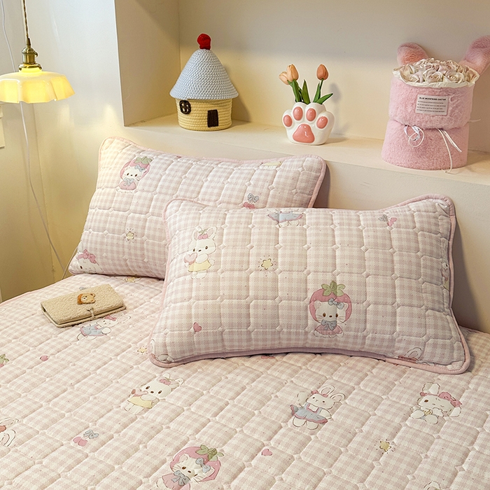 91家纺网 家纺一手货源 找家纺 丝芙妮家居（原乐视家纺） 2025新款A类亲肤云朵棉夹棉保暖床笠 甜心小兔