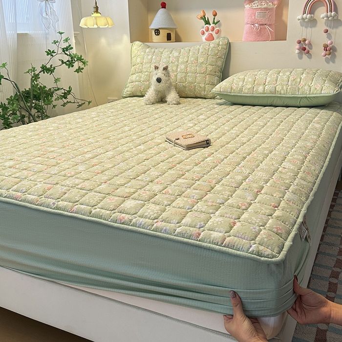 91家纺网 家纺一手货源 找家纺 丝芙妮家居（原乐视家纺） 2025新款A类亲肤云朵棉夹棉保暖床笠 南岛乐园