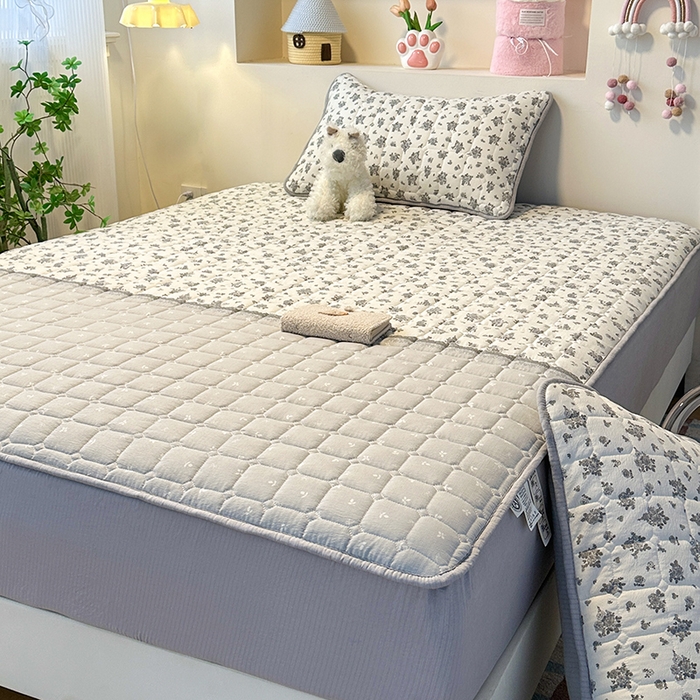 91家纺网 家纺一手货源 找家纺 丝芙妮家居（原乐视家纺） 2025新款A类亲肤云朵棉夹棉保暖床笠 墨色花园