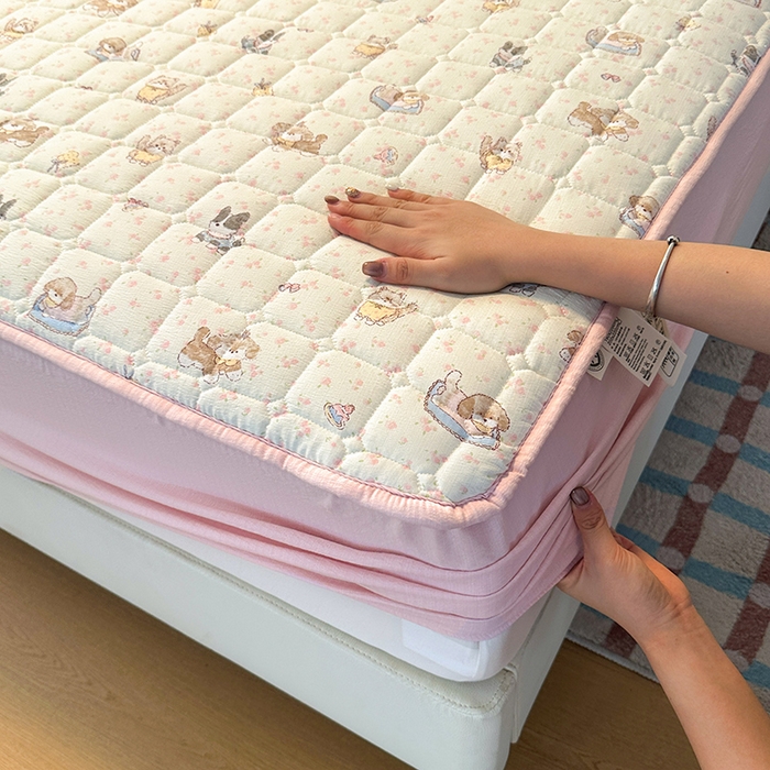 91家纺网 家纺一手货源 找家纺 丝芙妮家居（原乐视家纺） 2025新款A类亲肤云朵棉夹棉保暖床笠 可爱萌宠