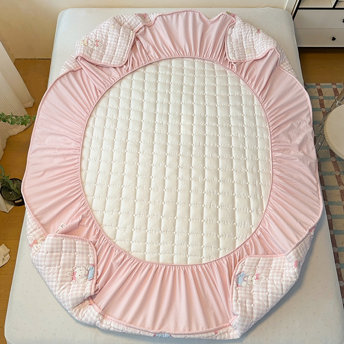 91家纺网 家纺一手货源 找家纺 丝芙妮家居（原乐视家纺） 2025新款A类亲肤云朵棉夹棉保暖床笠 甜心小兔